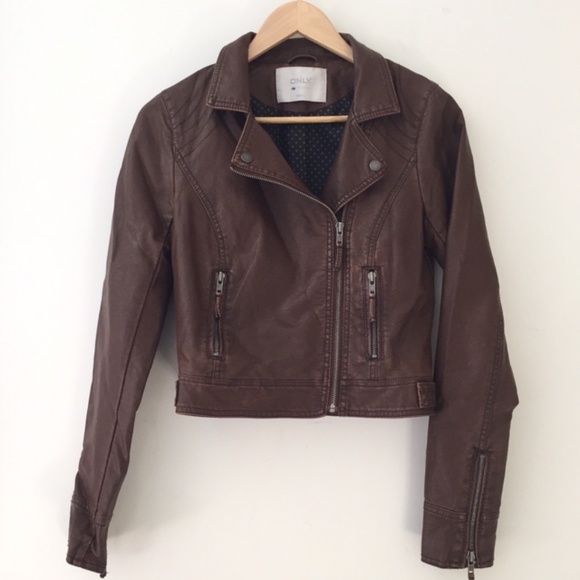Faux Leather Crop Jacket - Picture 1 of 2